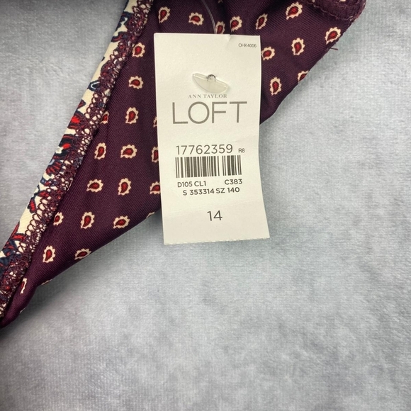 LOFT Paisley Print Cut Out One Piece Swimsuit Women's Size 14 - Picture 10 of 13